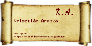 Krisztián Aranka névjegykártya